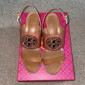 Tory Burch camel wedges size 7.5